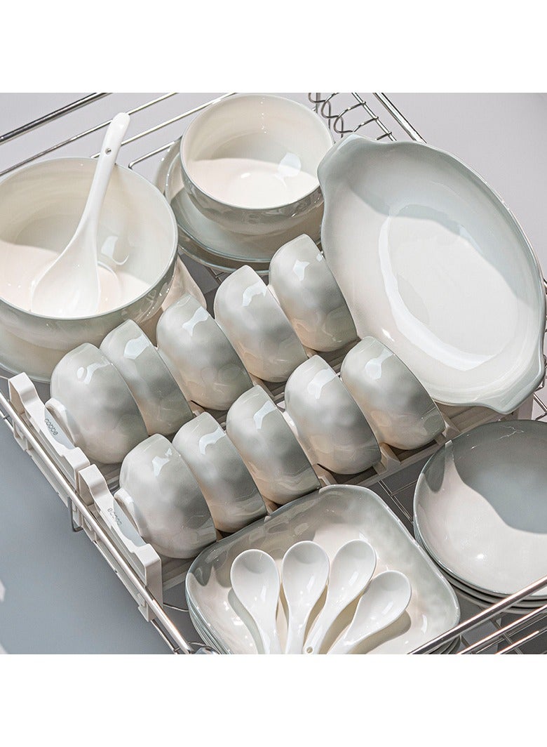 VINNYSEN مجموعة أدوات مائدة من 32 قطعة من أوعية السيراميك والأطباق وعيدان تناول الطعام ومجموعة أدوات مائدة للمطبخ المنزلي هدية أنيقة بمناسبة الانتقال إلى منزل جديد - Image 5