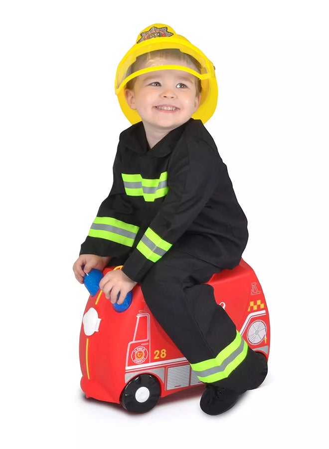 Trunki Frank Fire Engine Red Ride-On Suitcase for Kids, Carry-On Cabin Luggage with Wheels, Tow Strap and Storage for Family Travel - Image 5