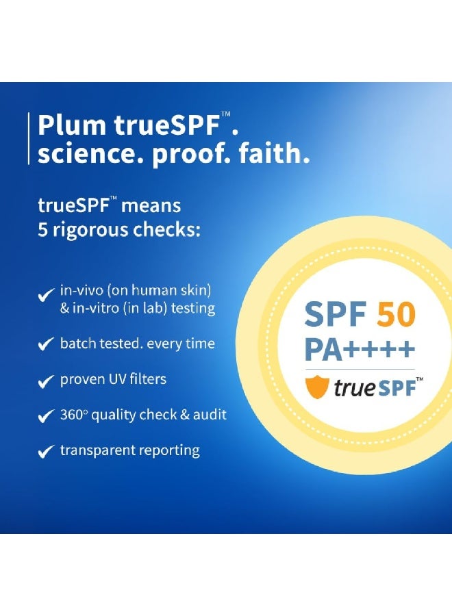 Plum Rice Water And 2% Niacinamide Hybrid Sunscreen 50g | SPF50 PA++++ | Broad Spectrum UVA/UVB And Blue Light Protection | Oil Control, No White Cast, 4Hr Water Resistant, 1.76 oz - Image 4