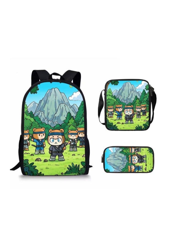 Cartoon style universal three-piece schoolbag - 641  - Image 1