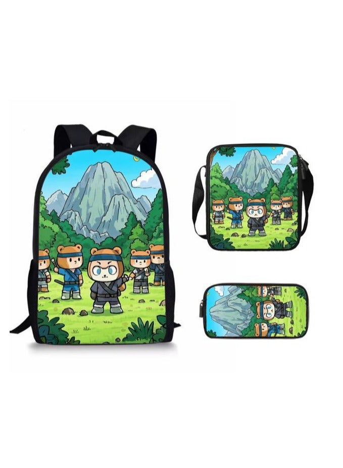 Cartoon style universal three-piece schoolbag - 641  - Image 2