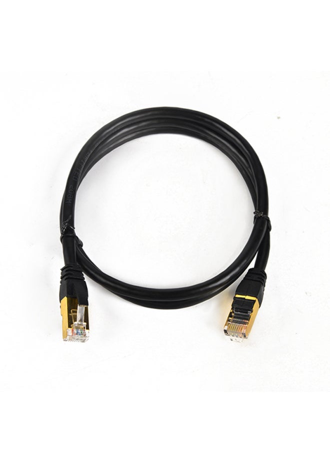 Generic Seven Types Of Network Cable Pure Copper 10 Trillion Double Shielded Finished Network Cable CAT7 High-speed Computer Home Router Network Cable-Color:Black Oxygen-free Copper Ground Wire-Line Length:2m  - Image 1
