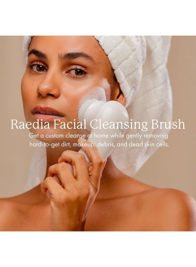 Vanity Planet Raedia Handheld Facial Cleansing Brush with 4 Interchangeable Brush Heads by Vanity Planet - Lightweight Daily Cleansing Brush for Glowing Skin - Water Resistant Face Exfoliator - Warm Grey - Image 2