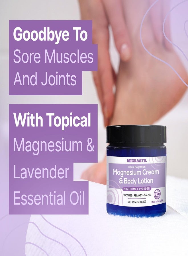 MIGRASTIL Nighttime Magnesium Body Cream with Lavender. Extra Strength Magnesium Chloride Lotion for Evening Skin Care & Relaxation. Vegan, Non-Greasy, Made in the USA. - Image 2
