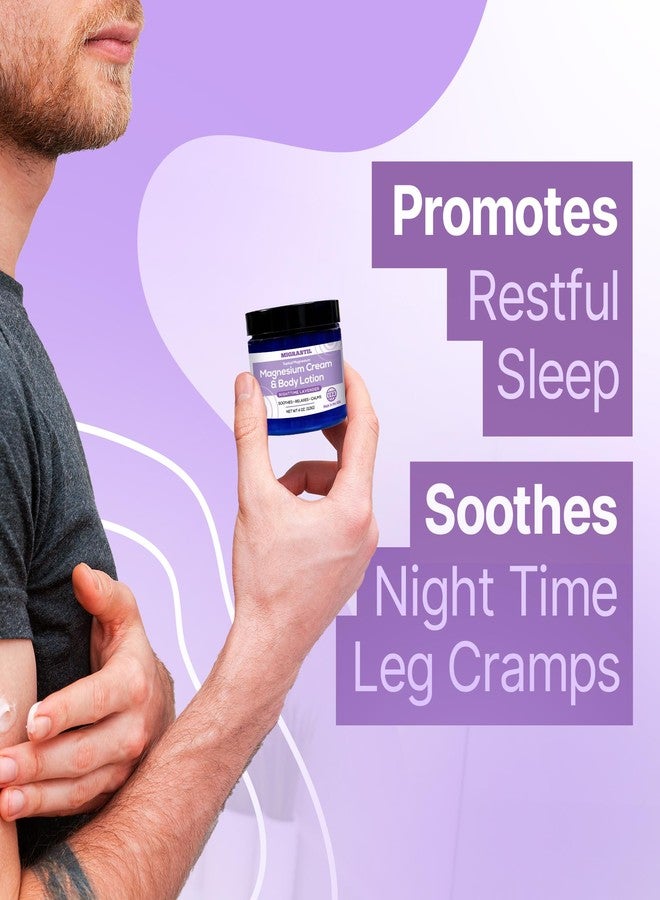 MIGRASTIL Nighttime Magnesium Body Cream with Lavender. Extra Strength Magnesium Chloride Lotion for Evening Skin Care & Relaxation. Vegan, Non-Greasy, Made in the USA. - Image 4