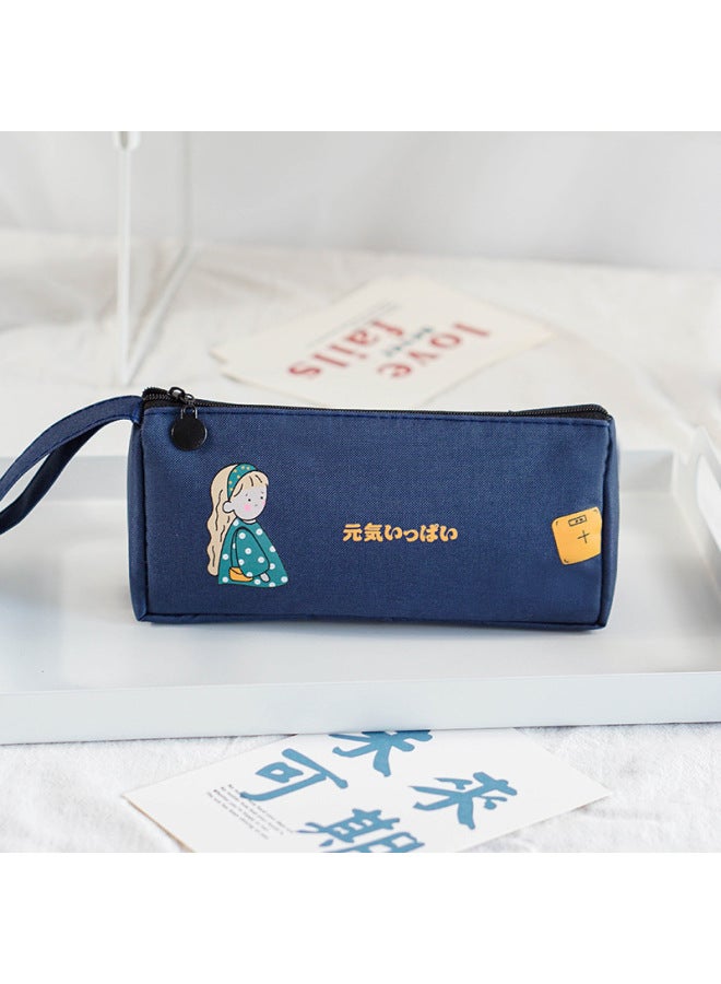 إليفنت حقيبة أقلام بسيطة للطلاب، حقيبة قرطاسية محمولة بسحاب بسعة كبيرة، صندوق أقلام لطيف برسوم كرتونية، الآن ممتلئة بحقيبة أقلام للبنات - Image 1