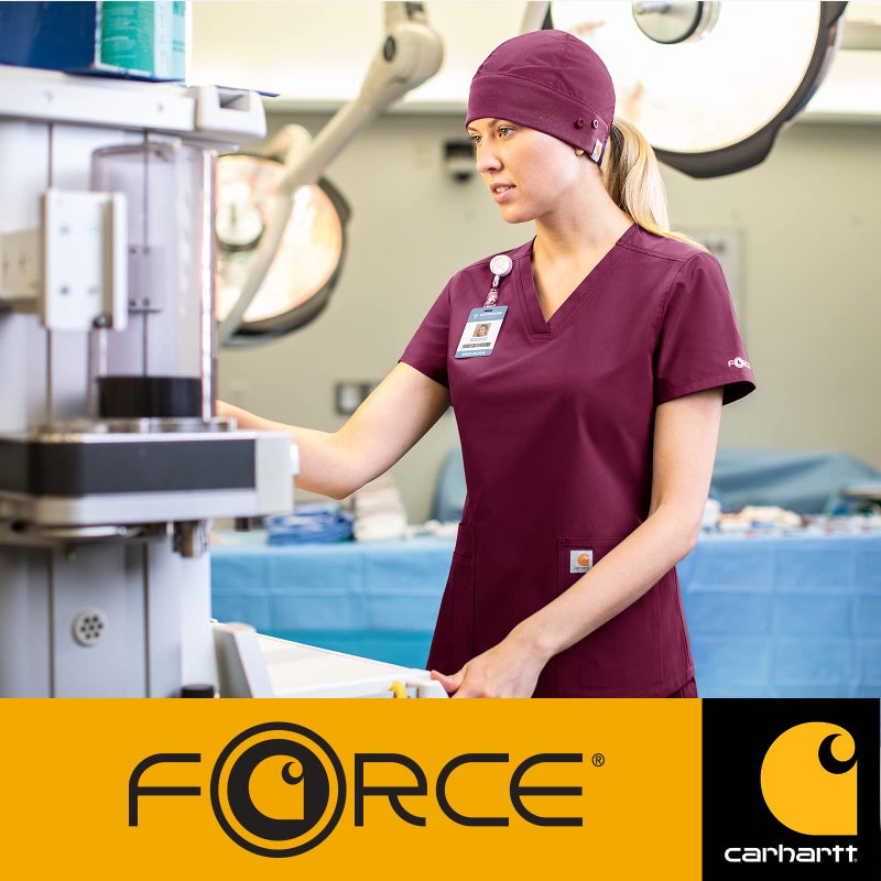 Carhartt Women's Force V-Neck 5-Pocket Top, Navy, Small - Image 5