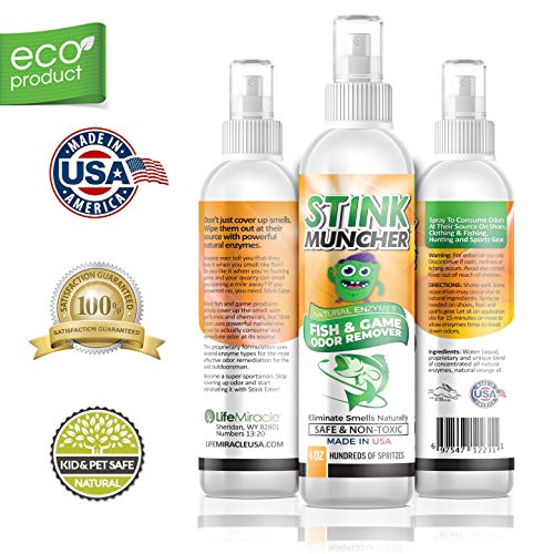 Life Miracle Stink Muncher Fish and Game Natural Enzyme Odor Eliminator and Remover Spray | Smell Proof Your Fishing, Hunting and Sports Clothing, Shoes and Equipment | Made In USA - Image 2