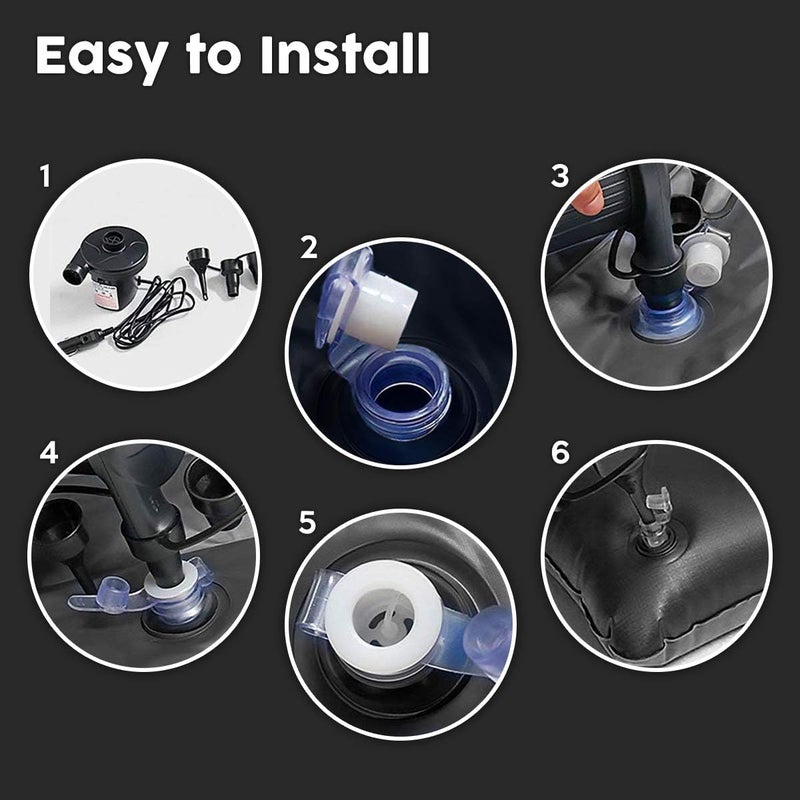 ZONETECH Car Inflatable Air Mattress Back Seat Pump Kit with 2 Air Pillows - Universal Fit for SUVs and Cars - Image 4