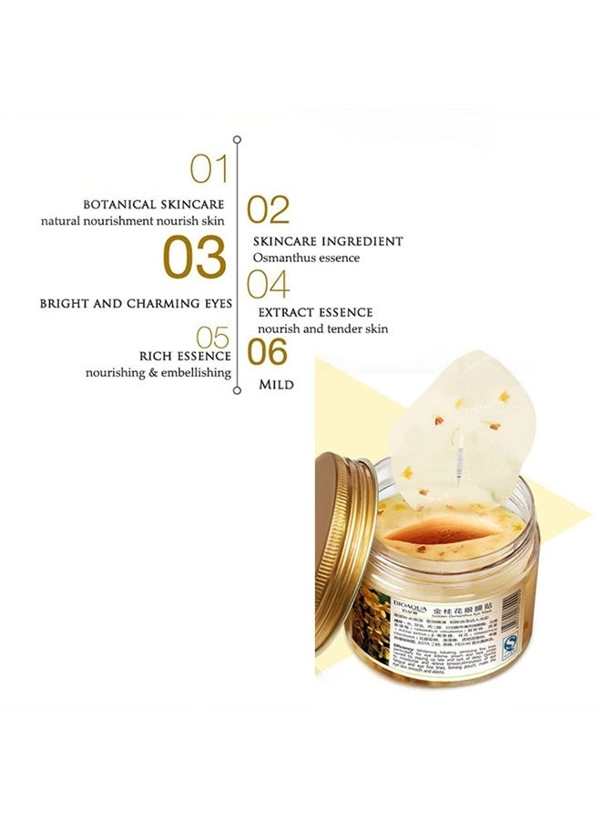 BIOAQUA قناع العيون من أوسمانثوس الذهبي - أقنعة علاج العيون تحت العين - علاج الهالات السوداء - لصقات أكياس العين - عيون منتفخة - جل تحت العين مضاد للتجاعيد - 80 قطعة - Image 1