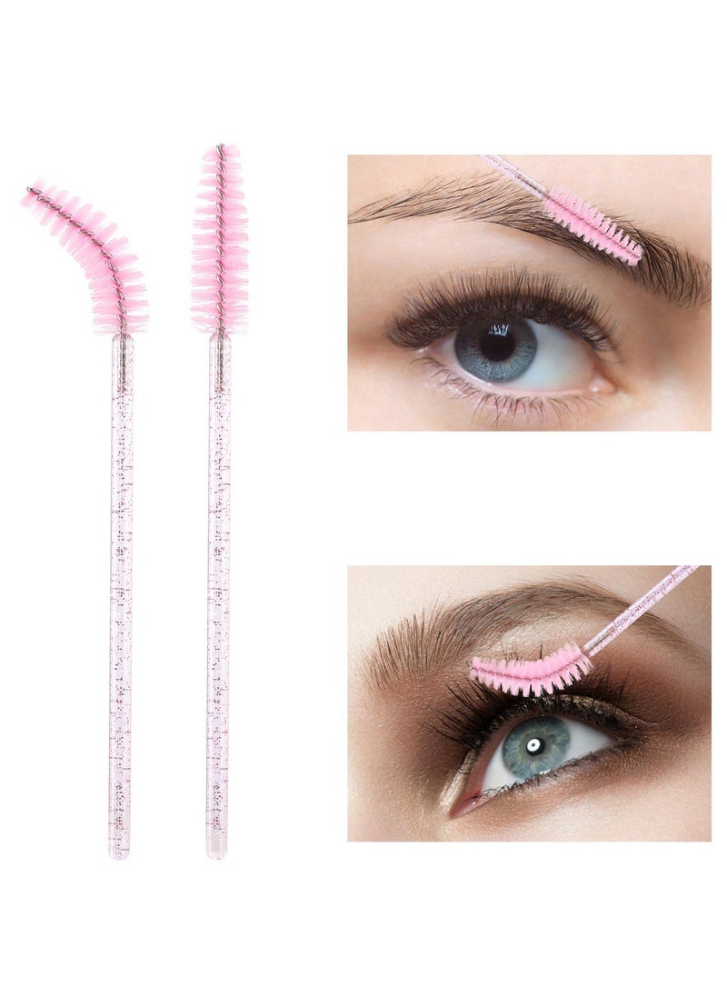 Generic 100PCS Disposable Mascara  Eyebrow Wands with Crystal Handle, Reusable Storage Container, Soft Bendable Spoolies for Eyelash Extensions  Cleaning  - Image 5