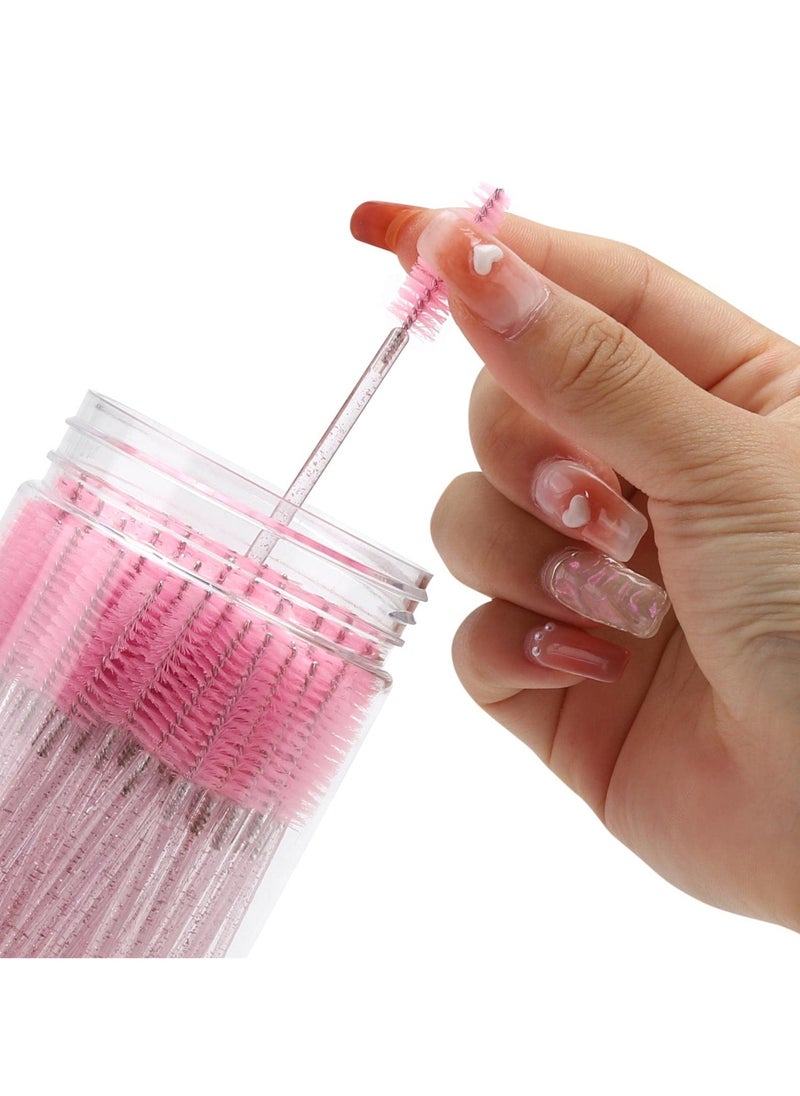 Generic 100PCS Disposable Mascara  Eyebrow Wands with Crystal Handle, Reusable Storage Container, Soft Bendable Spoolies for Eyelash Extensions  Cleaning  - Image 3