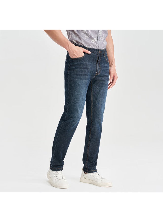 Tries Men's Straight Leg Jeans 25 Autumn New National Trend Pine Tree Embroidery Washed Vintage Pants Father's Day Gift - Image 4