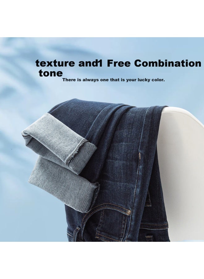 Tries Men's Straight Leg Jeans 25 Autumn New National Trend Pine Tree Embroidery Washed Vintage Pants Father's Day Gift - Image 2