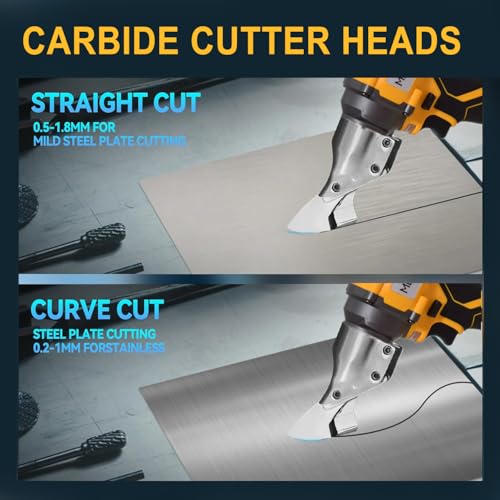 MECRAAF® 21V Cordless Brushless Metal Shear | Heavy Duty Scissors for Cutting Metal | Iron | Stainless Steel | Carpet and Cardboard | Variable Speed | 2X 2.0Ah Batteries | (6 months motor warranty) - Image 3