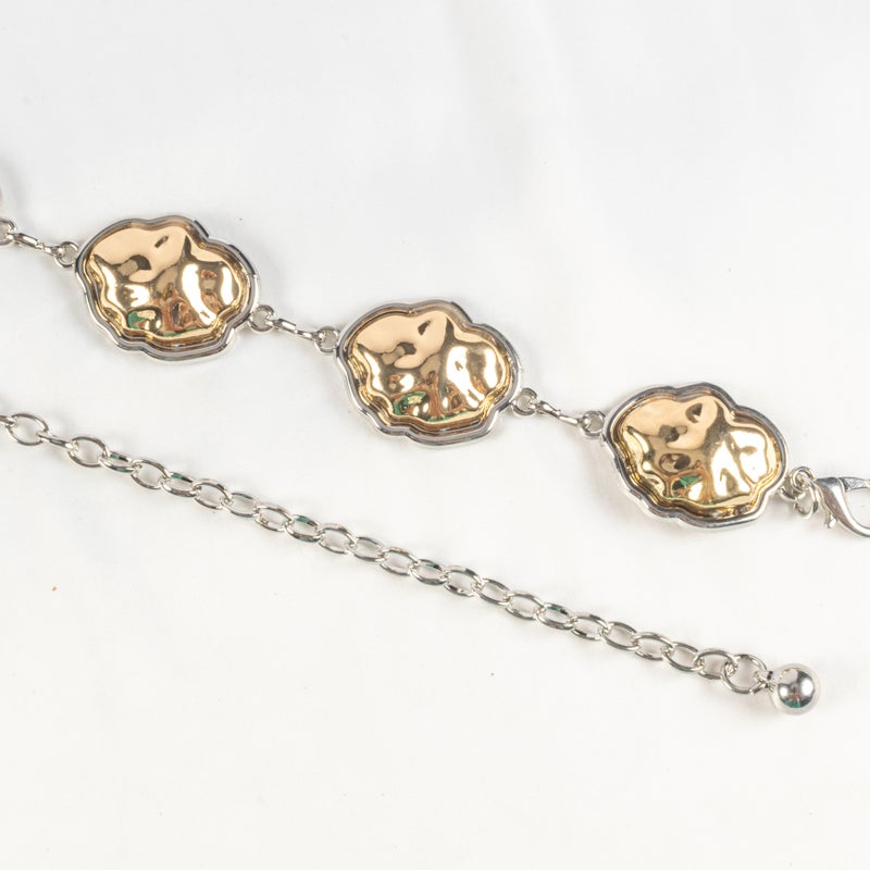 حزام وسط معدن حريمي ذهبي × فضي - Image 2