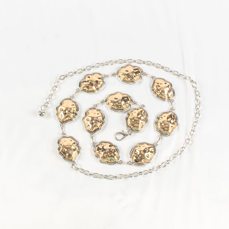 حزام وسط معدن حريمي ذهبي × فضي - Image 1