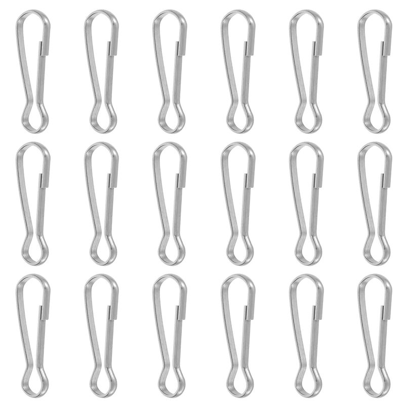 Stainless Steel Spring Hooks 60pcs Flagpole Clips for Small Flags Banner Hardware - Image 1