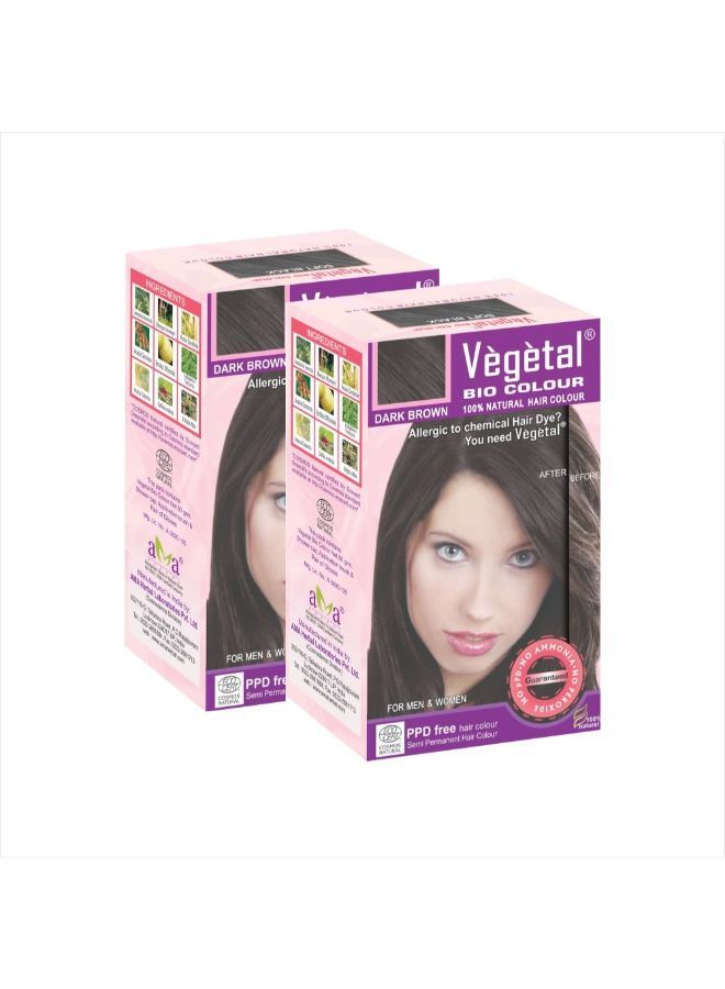 Vegetal Bio Colour -(Pack Of 2) (50G, Dark Brown) - Image 2