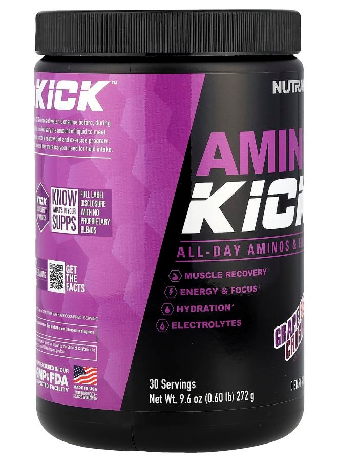 NutraBio Amino Kick™ Grape Berry Crush 9.6 oz (272 g) - Image 2