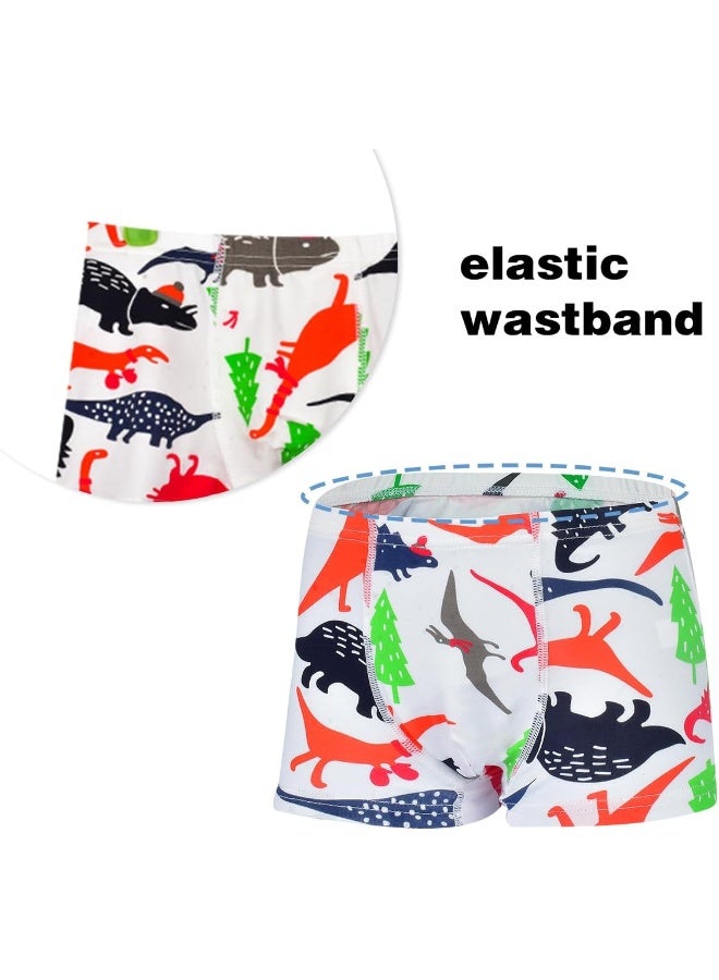 Tphon Boys Boxer Briefs, Toddler Kids Soft Cotton Underwear 5 Pairs Little Big Boy Dinosaur Shark Shorts Set - Image 5