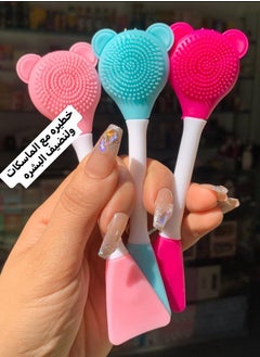 Generic 2-in-1 Soft Silicone Bear Face Cleansing Brush Hand Wash Face Brush Easy Face Mask Work Brush Multi Color  - Image 1