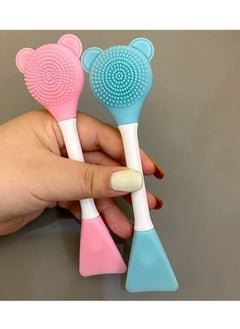 Generic 2-in-1 Soft Silicone Bear Face Cleansing Brush Hand Wash Face Brush Easy Face Mask Work Brush Multi Color  - Image 2