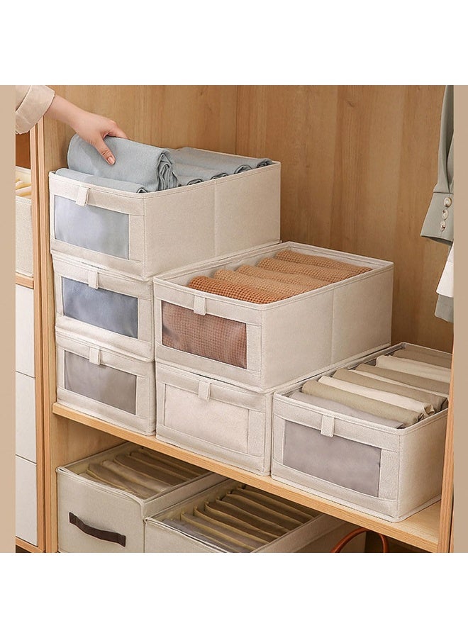 4 Pack Wardrobe Clothes Organizer Foldable Closet Storage Bins with Clear Window Large Storage Boxes Baskets for Organizing Clothing Jeans Shirts Toys Books  - Image 2