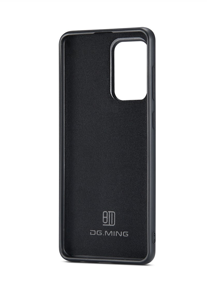 DGMING - CaseMe Wallet Case for Samsung Galaxy A52 DGMING Premium Leather Phone Case Back Cover Magnetic Detachable with Trifold Wallet Card Holder Pocket - Brown - Image 1