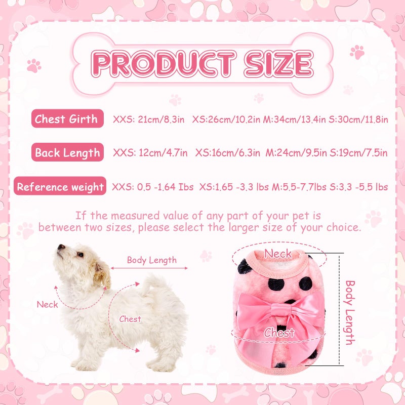 Shinylin 6 Pieces Dog Sweaters for Small Dogs Girls Winter Puppy Clothes Female Fleece Warm Thick Outfit Pet Small Doggie Clothes for Yorkie Chihuahua (M) - Image 2