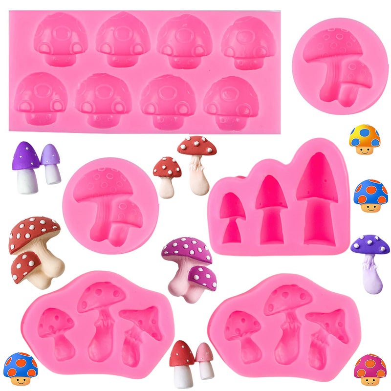 Mushroom Chocolate Molds Mushroom Shaped Silicone Molds Cute Candy Vegetable Fondant Molds Cake Candy Chocolate Polymer Clay Gummy Crafting Projects Cupcake Topper Decor