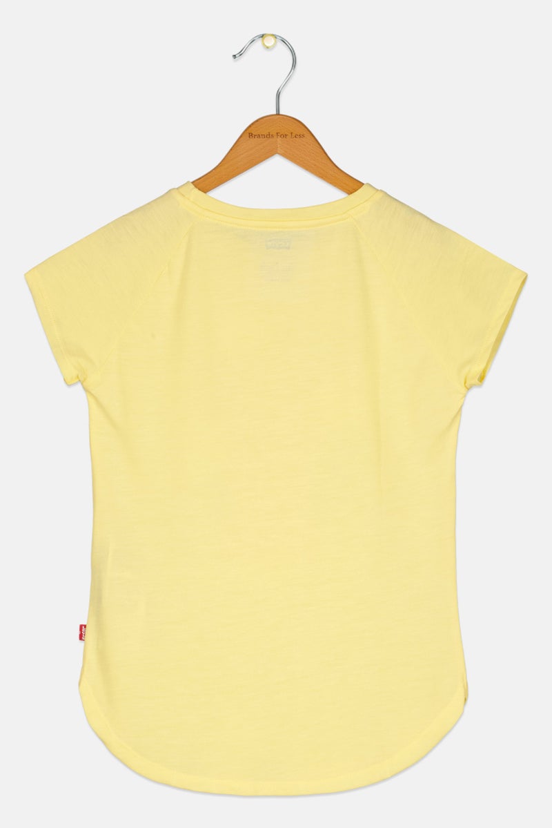 Levi's تي شيرت قصير الأكمام بنمط جرافيك للفتيات، أصفر - Image 3