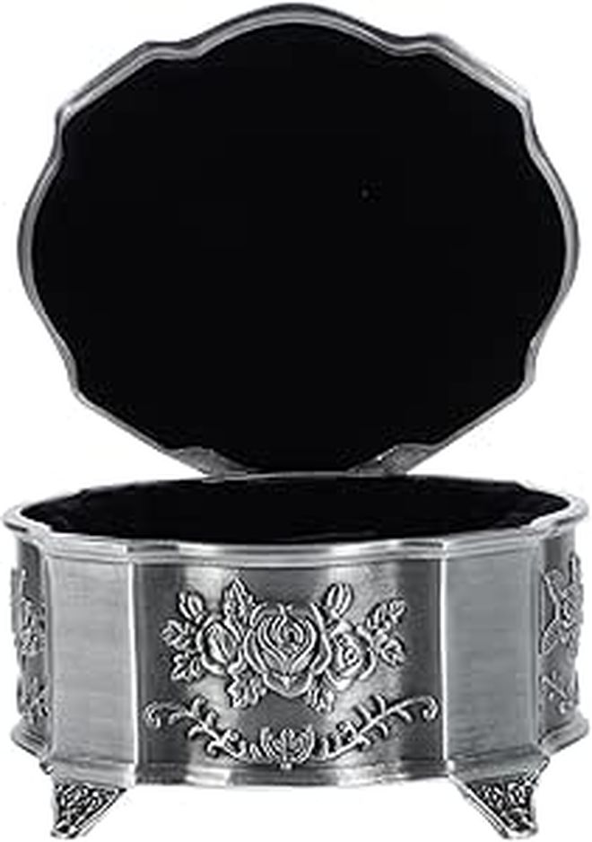 Vintage Metal Jewelry Box With 3D Rose Pattern Small Alloy Rings And Bracelet Organizer Case Gothic Trinket Storage For Women Accessories Wedding Gifts - Image 1