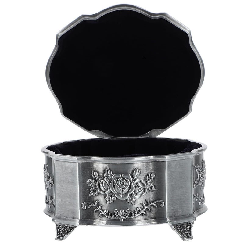 Vintage Metal Jewelry Box With 3D Rose Pattern Small Alloy Rings And Bracelet Organizer Case Gothic Trinket Storage For Women Accessories Wedding Gifts - Image 2
