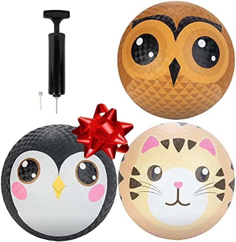SCS Direct Gaga Playground Balls 3pk (8.5 inches) w Air Pump- Durable Rubber Pack for Dodgeball, Kickball, Gagaball Official Play and School - Fun Outdoor Toys and Accessories Gift for Kids - Image 1