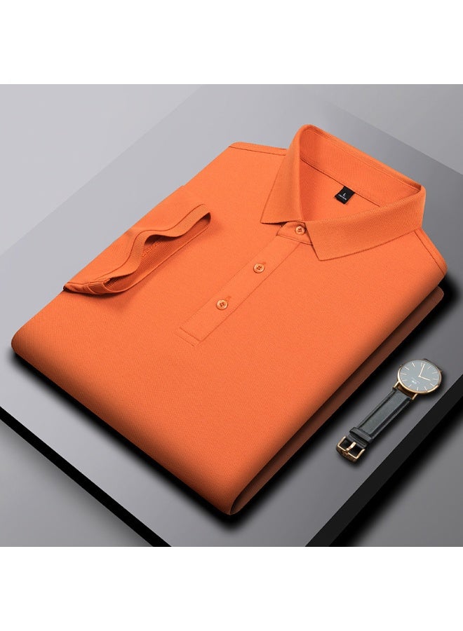Men's Casual Half Sleeve T-Shirt Fashionable Pure Color Polo Shirt UV Protection Comfortable Summer Wear - Image 1
