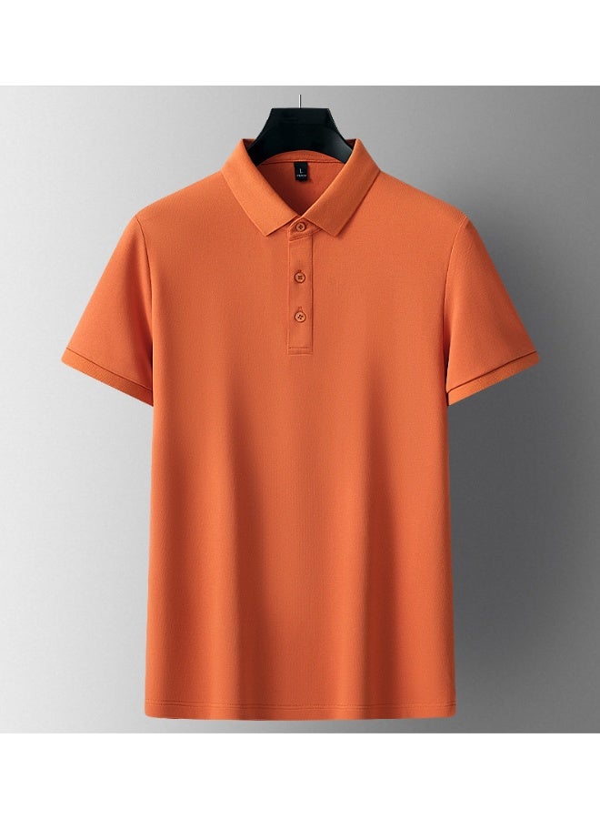 Men's Casual Half Sleeve T-Shirt Fashionable Pure Color Polo Shirt UV Protection Comfortable Summer Wear - Image 2