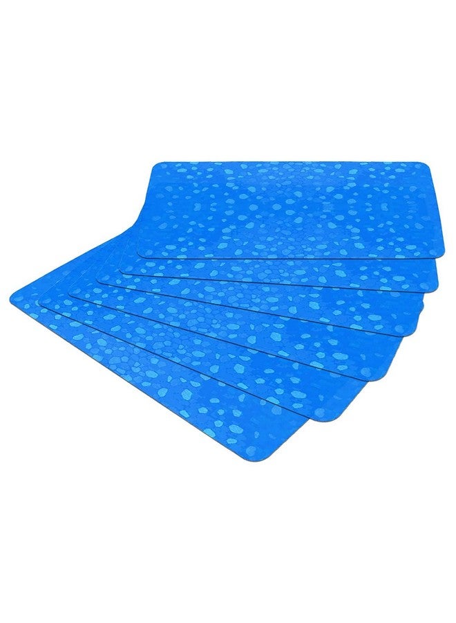 Kuber Industries Stone Print Fridge Mat Set of 6|Water Proof Refrigerator Drawer Mat|Reusable & Washable|Multipurpose Mat for Kitchen (Blue) - Image 1