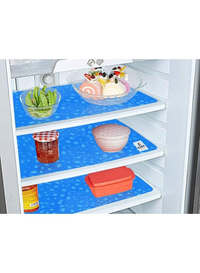 Kuber Industries Stone Print Fridge Mat Set of 6|Water Proof Refrigerator Drawer Mat|Reusable & Washable|Multipurpose Mat for Kitchen (Blue) - Image 2