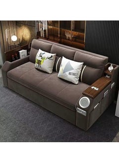 AWD Modern Extendable 2 in 1 Sofa Bed with Side Pockets, Daybed with Bottom and Side Storage, USB Ports, Bluetooth, Speaker. Sofa Bed for Living Room Bedroom Small Spaces Home Furniture.  - Image 1