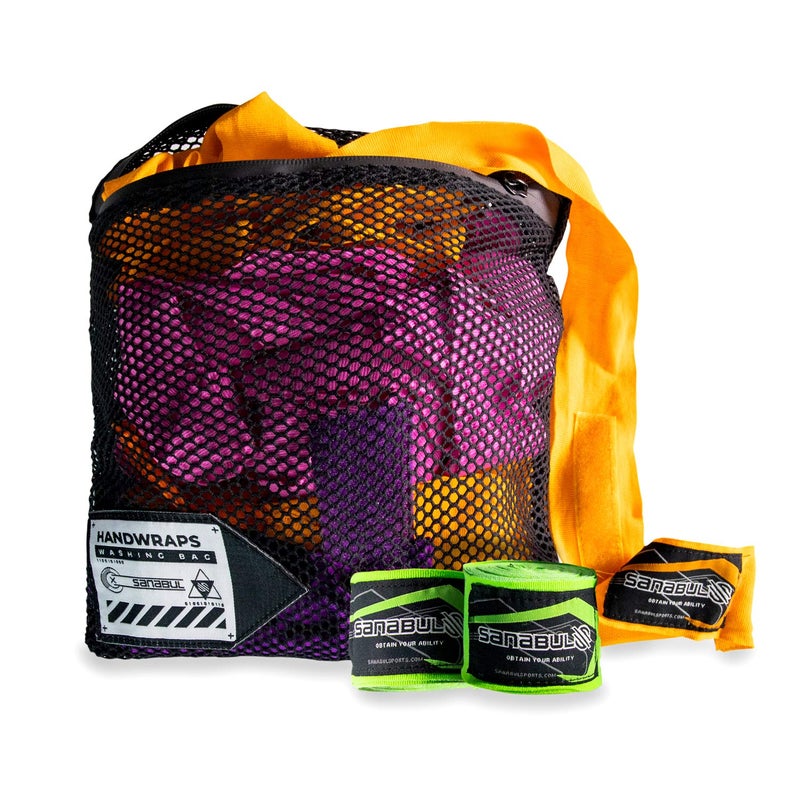 Sanabul Handwrap Laundry Bag Mesh Boxing Glove Hand Wrap Wash Bag with Zipper- Black , Large - Image 2