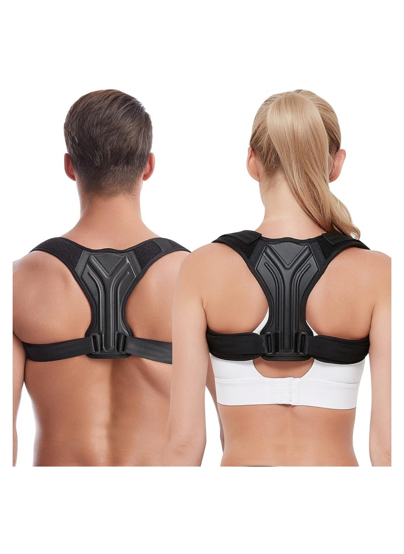 RATSAW - Back Correction Strap Adjustable Posture Corrector Spine Straightener for Relief of Neck Shoulder Pain Develop Good Seated Standing for Men Women Elderly Teens 1 Pcs Black M - Image 1