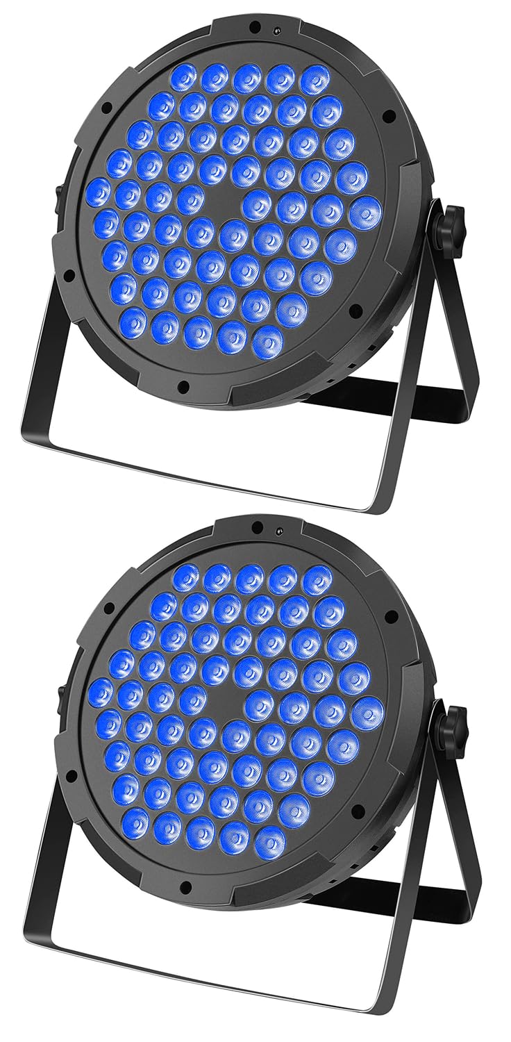 MLD MLD PAR0061 Par Light 60 LEDs Flat Slim RGB Stage Wash Lights Led Stage Lighting for Bar Party Wedding Disco Club Shows Recording Studio Size 60 Ledcolour RGB Pack of 2  - Image 1