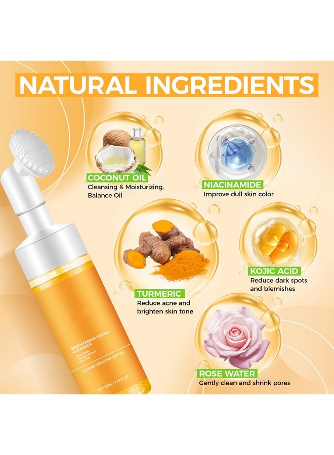 Silvercell Turmeric Facial Cleanser, Turmeric Face Wash, Glow Wash Facial Cleanser Easy to Use, Foaming Facial Cleanser Deep Cleaning Turmeric Foaming Face Wash Moisturizing for All Skin (2) - Image 4