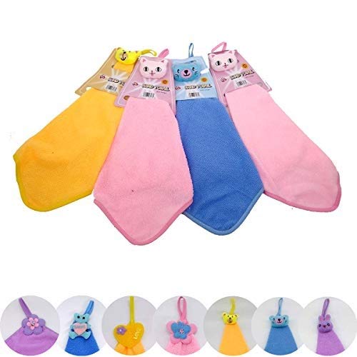 CONNECTWIDE® Animal Design Hand Towel- Set of 4 Hanging Hand Towel for Home Kitchen Bathroom Office Microfiber Absorbent Cute Designed Hand Towel for Kitchen and Bathroom (Set of 4) - Image 1