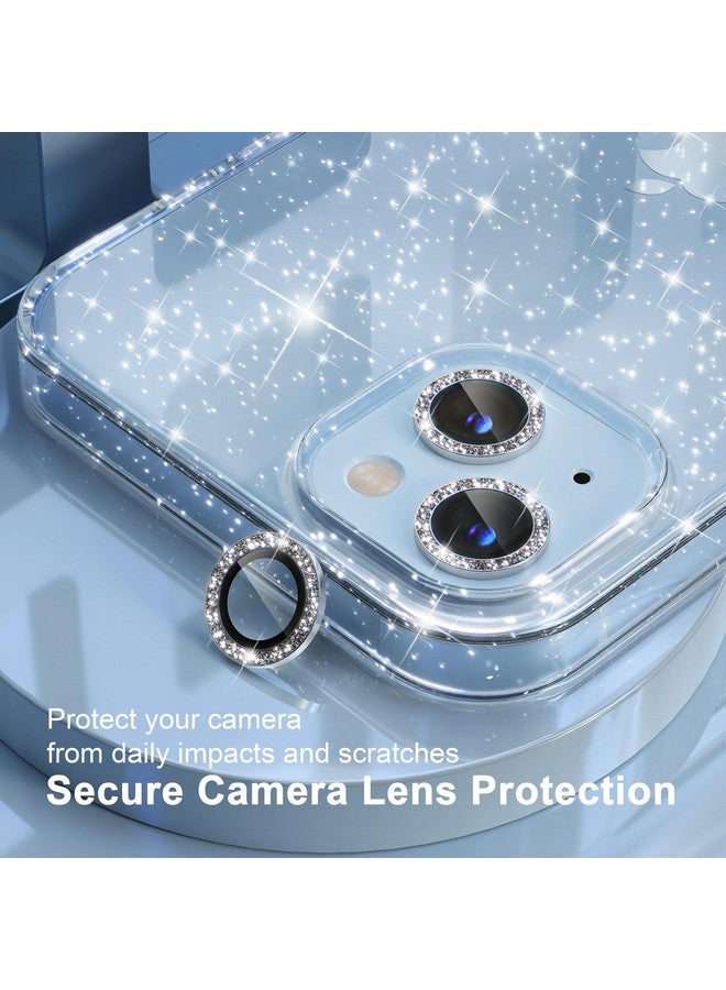 Choiche Compatible for iPhone 14 Plus Case Cute, Women Clear Glitter Bling Sparkly Case, [2 x Diamond Camera Lens Protectors] [2 x Tempered Glass Screen Protectors] 6.7-inch (Glitter Clear) - Image 2