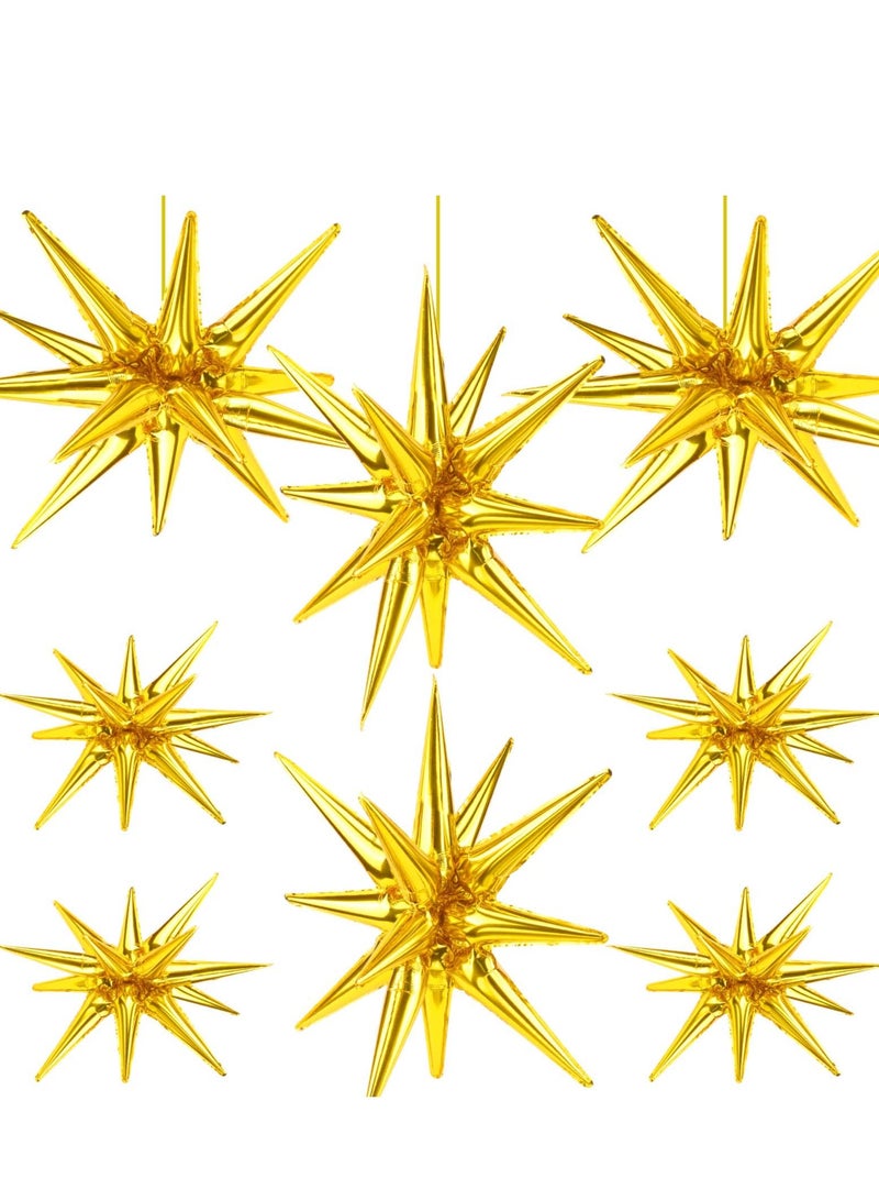 8 Pcs Star Balloons, Huge Gold Explosion Star Aluminum Foil Balloons for Birthday, Baby Shower, Wedding, Bachelorette Party, Disco Party Decorations Supplies - Image 1