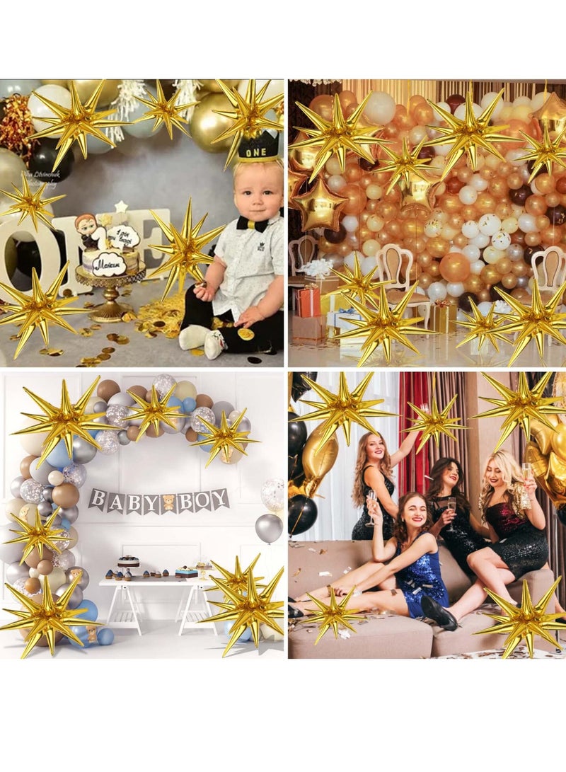 8 Pcs Star Balloons, Huge Gold Explosion Star Aluminum Foil Balloons for Birthday, Baby Shower, Wedding, Bachelorette Party, Disco Party Decorations Supplies - Image 2