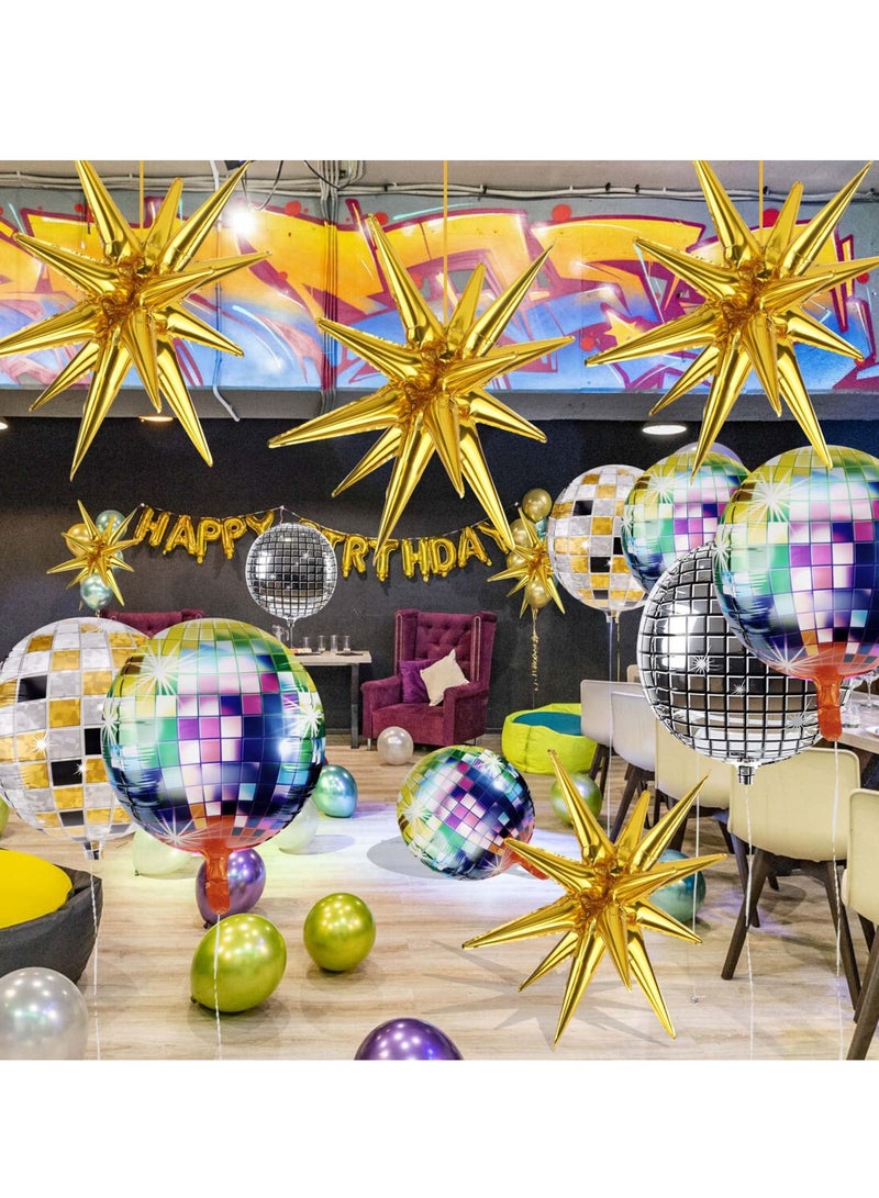 8 Pcs Star Balloons, Huge Gold Explosion Star Aluminum Foil Balloons for Birthday, Baby Shower, Wedding, Bachelorette Party, Disco Party Decorations Supplies - Image 3