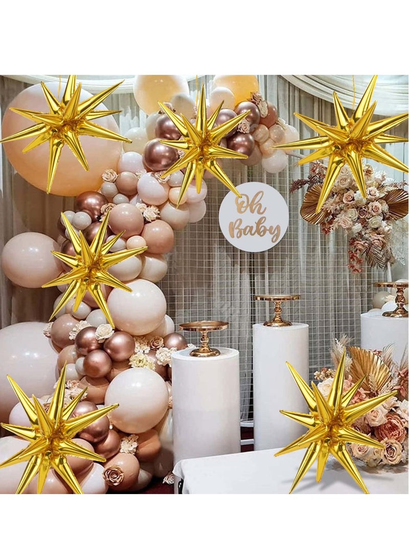 8 Pcs Star Balloons, Huge Gold Explosion Star Aluminum Foil Balloons for Birthday, Baby Shower, Wedding, Bachelorette Party, Disco Party Decorations Supplies - Image 4